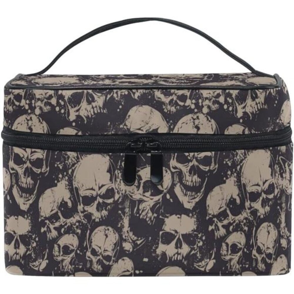 Goth Skulls Travel Cosmetic Organizer - Chic Makeup Storage